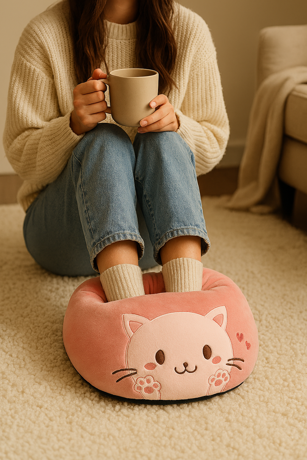 Snug Haven™ USB Plush Foot Warmer – Soft Thermal Heating Pad for Home & Bedroom Comfort